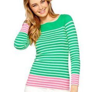 LILLY PULITZER Maria Boatneck Sweater in Jade Green Everglades Stripe *NWT* SZM
